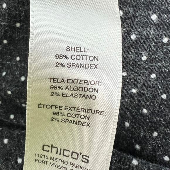 Chico's Women's L‎ Bermuda Shorts Polka Dot Stretch Utility Casual Preppy Summer - Picture 7 of 12